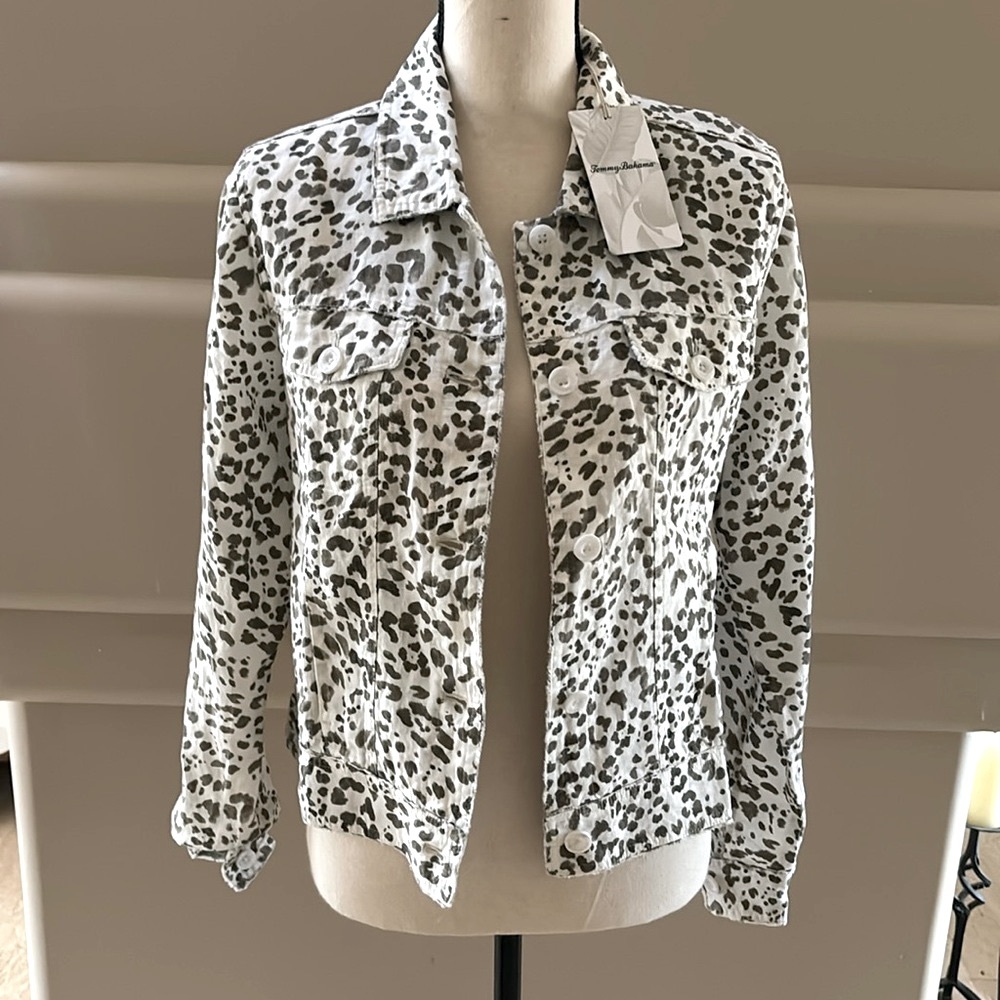 Tommy Bahama Two Palm Wild One Jacket. 100% Linen. Small Olive Green/White. NWT.